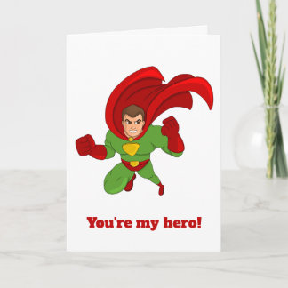 Vous êtes mon héros dessin animé sur mesure carte