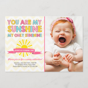 Vous êtes mon soleil invitation d'anniversaire Fil