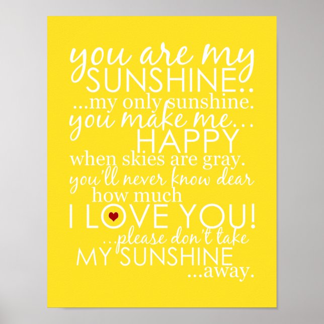 Vous Êtes Mon Soleil - Jaune - Poster (Devant)