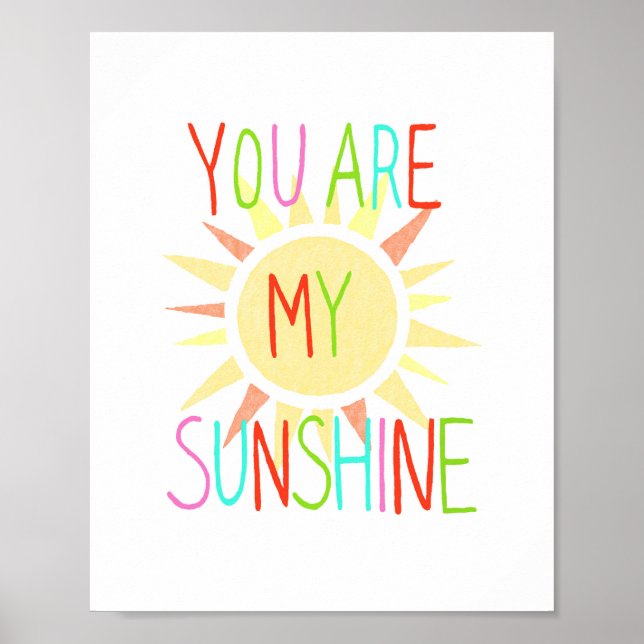 Vous êtes mon soleil Poster Happy Kids Nursery Art (Devant)