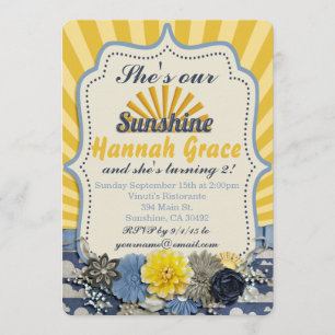 Vous êtes mon Sunshine Anniversaire Invitation