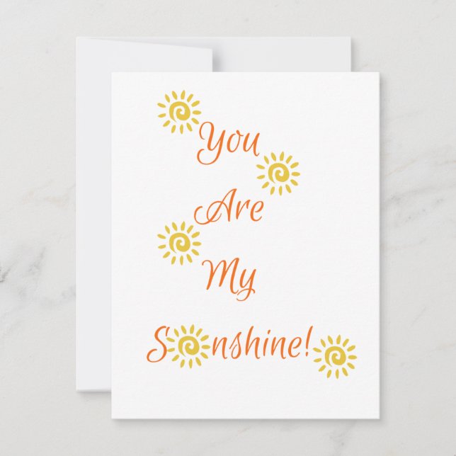 "Vous êtes mon Sunshine" carte pour notes (Devant)
