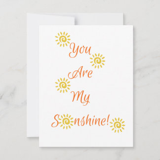 "Vous êtes mon Sunshine" carte pour notes