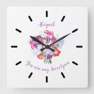 Vous Êtes Mon Sweetpea Personnalisé Horloge Murale