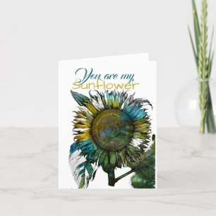 Vous êtes mon tournesol plié Carte de remerciement