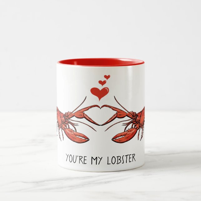 Vous êtes My Lobster Love Romance VDay Red Mug (Centre)