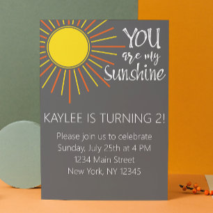 Vous êtes My Sunshine Anniversaire Invitation