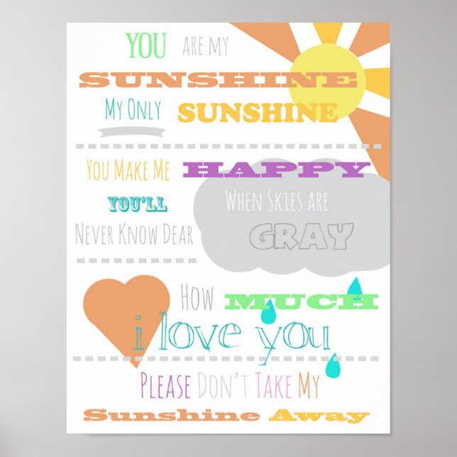 Vous êtes My Sunshine Poster 11"x14" (Devant)