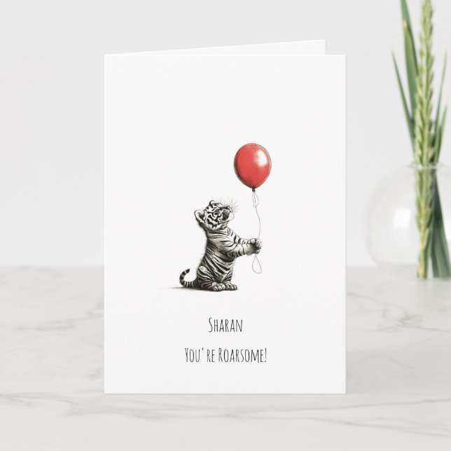 Vous êtes Roarsome - Tiger Balloon Carte d'anniver (Devant)