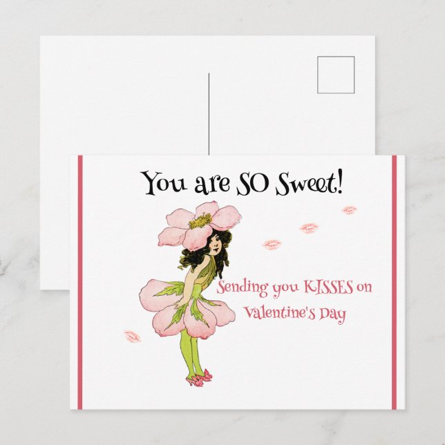 VOUS ÊTES SI SUCRÉ ! | CARTE POSTALE VALENTINE VIN (Devant / Derrière)