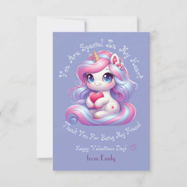 Vous Êtes Spécial | Carte Jour Cute Unicorn Valent (Devant)