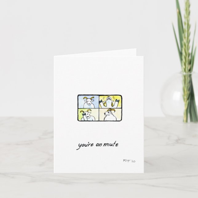 "Vous êtes sur Mute", carte de voeux vierge (Devant)