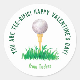Vous Êtes Tee-rific Golf Valentine Sticker