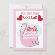 Vous Êtes Un Cool Chat Pink Valentines Carte
