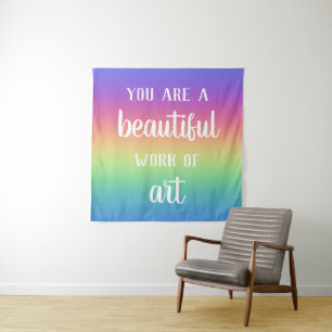 Vous êtes une belle oeuvre d'art Tapisserie Arc-en