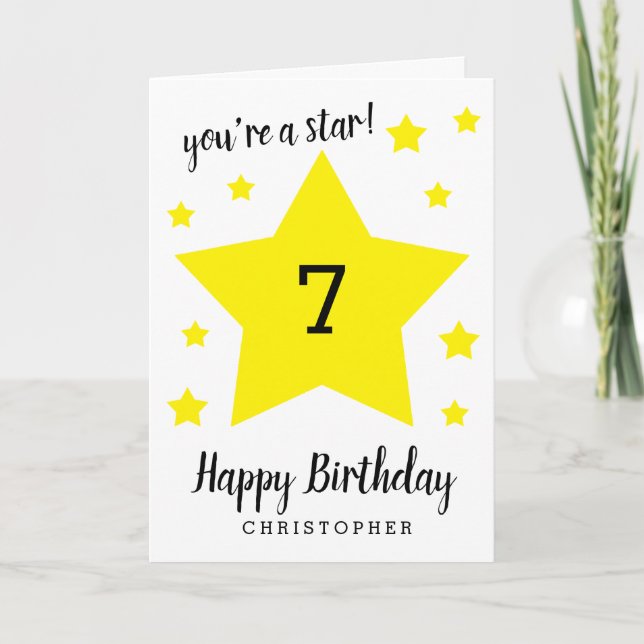 Vous êtes une carte d'anniversaire Star 7th (Devant)