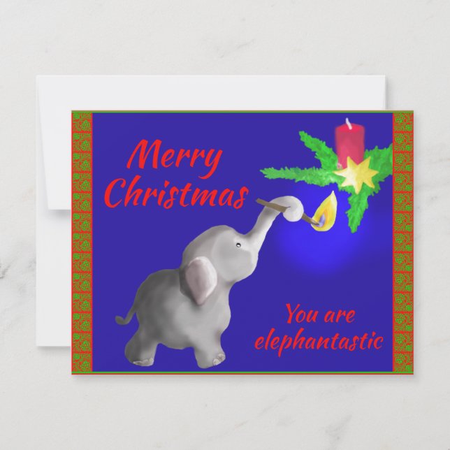 Vous êtes une carte de Noël Sweet Moderne éléphant (Devant)
