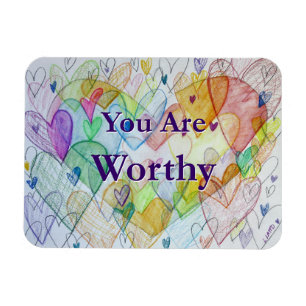 Vous Êtes Worthy Hearts Art Réfrigérateur Magnets