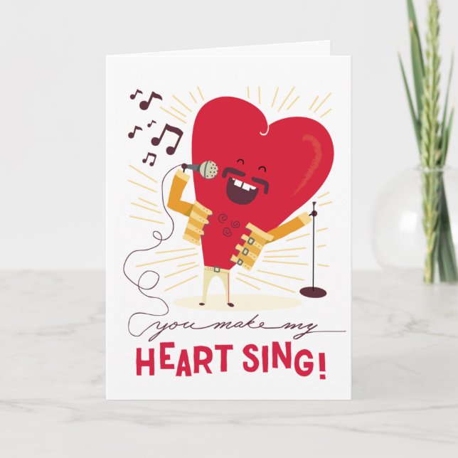 Vous Faites Chanter Mon Coeur Drôle Carte De Voeux (Devant)