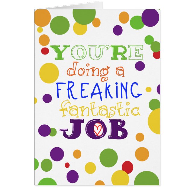 Vous faites une carte de travail fantastique (Devant)