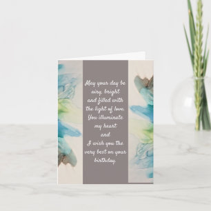 "Vous Illuminez Mon Coeur". Carte de note d'annive