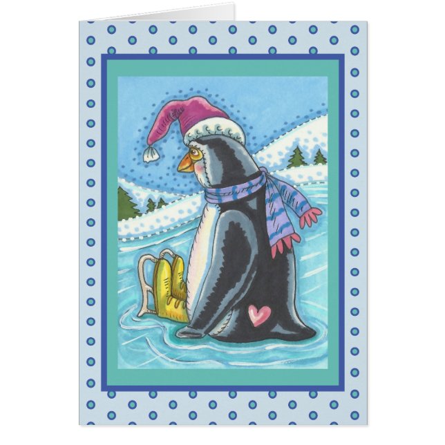 VOUS MANQUEZ LONELLEMENT PENGUIN HOLIDAY GREETING  (Devant)