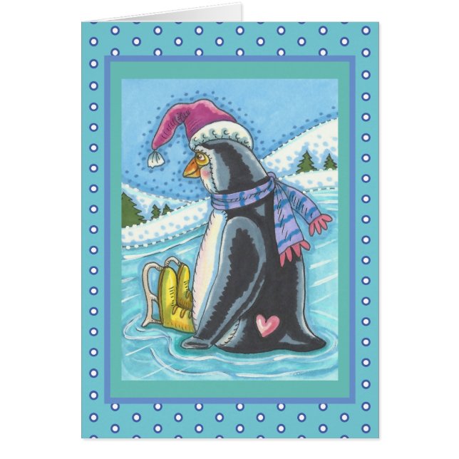 VOUS MANQUEZ LONELLEMENT PENGUIN HOLIDAY GREETING  (Devant)