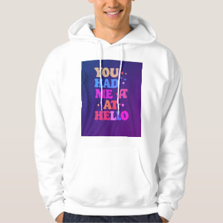 "VOUS M'AVEZ EU À HELLO Slogan Sweat - shirt à cap