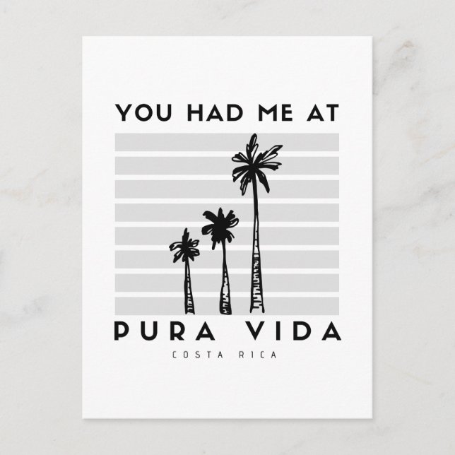 Vous m'avez eu à Pura Vida Costa Rica Beach Carte  (Devant)