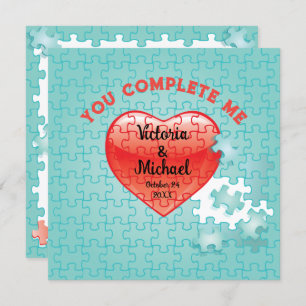 Vous me complétez jigsaw puzzle mariage invitation