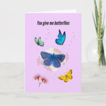 Vous me donnez des papillons Carte Saint-Valentin