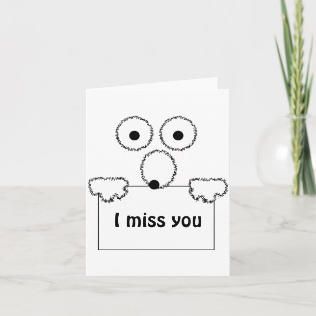 Vous me manquez mignon carte personnalisable de de (Devant)