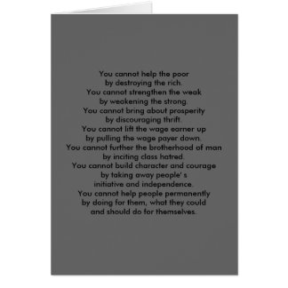 Vous ne pouvez pas aider les pauvres en détruisant