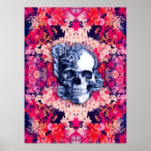 Vous n'êtes pas ici affiche florale colorée de
