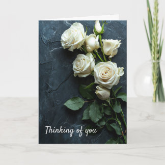 Vous penser - Carte de condoléances roses blanches