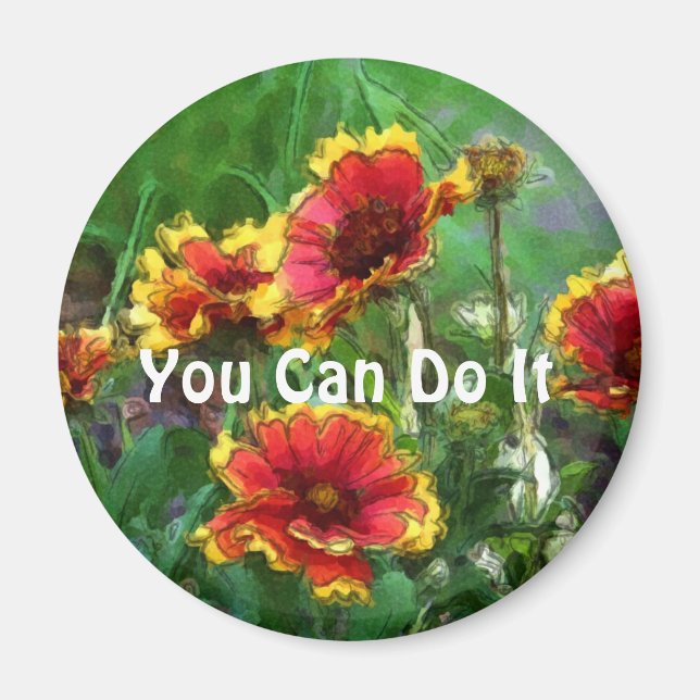 Vous Pouvez Le Faire Fleurs Aimant Motivationnel (Devant)