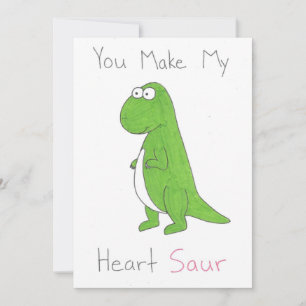 Vous rendez mon cœur joli carte plate de dinosaure