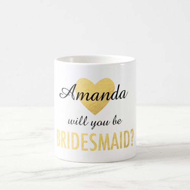 Vous serez ma tasse de coeur d'or de demoiselle (Centre)