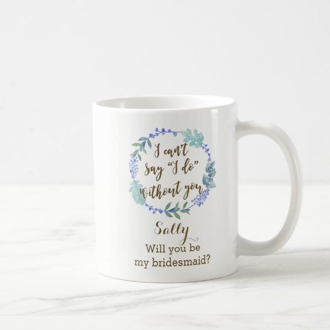 vous serez ma tasse florale bleue de guirlande de (Droite)