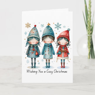 Vous souhaite un Noël cosy Carte de vœux pliée