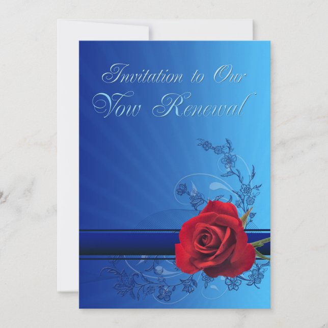 Vow invitation de renouveau avec une rose rouge d' (Devant)