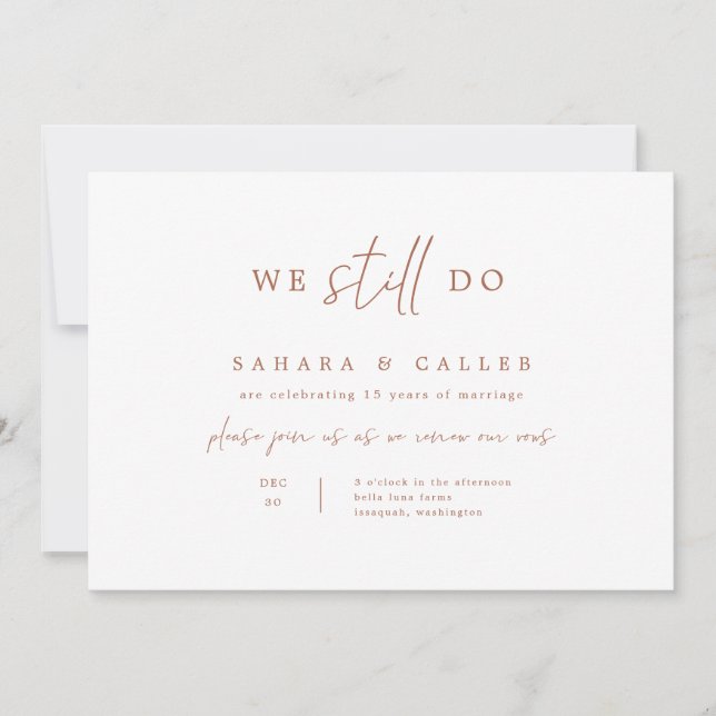 Vow Renewal Ceremony Wedding Invitation Card S102 (Front)