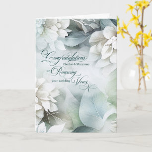 Vow Renewal Congratulations White Magnolias Custom Card