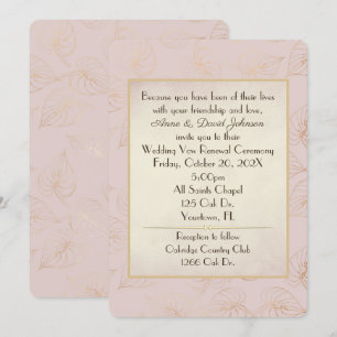 Vow Renewal Gold Foil Leaf Invitation