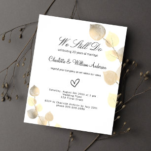 Vow renewal golden eucalyptus budget invitation flyer