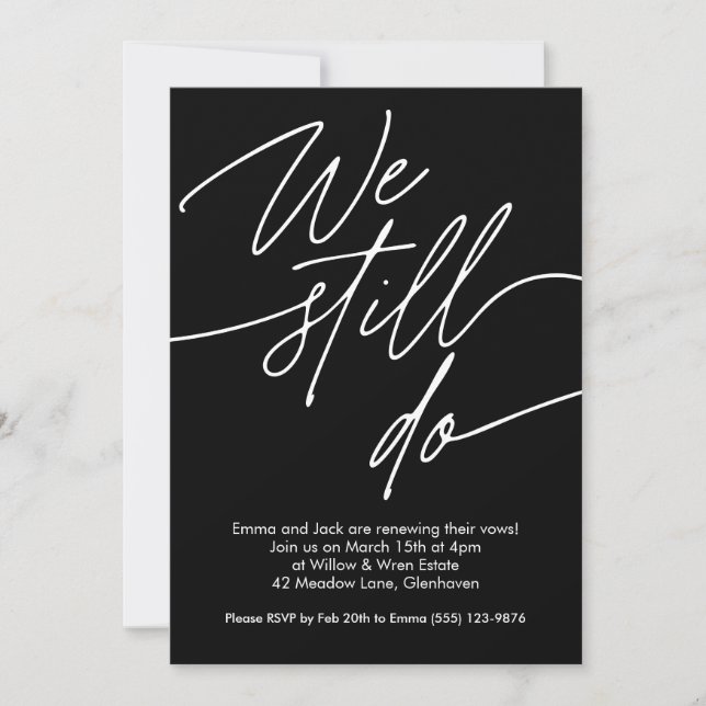 Vow Renewal Invitations Script simple (Devant)
