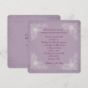 Vow Renewal-lace corners and music background Invitation