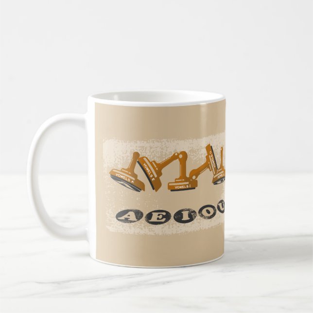 Vowels AEIOU English language Coffee Mug (Left)