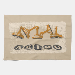 Vowels AEIOU English language Kitchen Towel