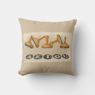 Vowels AEIOU English language Throw Pillow